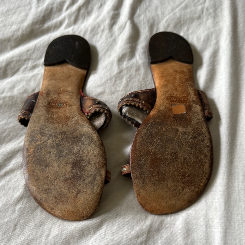 Giuseppe Zanotti Brown Sandals with Toe Ring Design size 8 - Picture 2 of 6